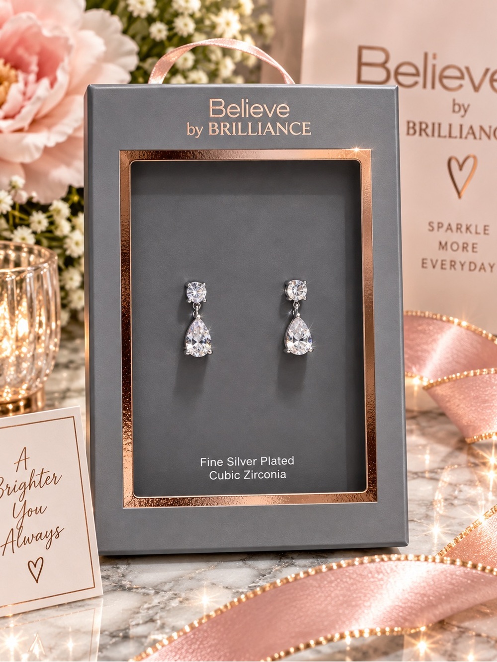 ✨ NWT Believe by BRILLIANCE Cubic Zirconia Teardrop Earrings